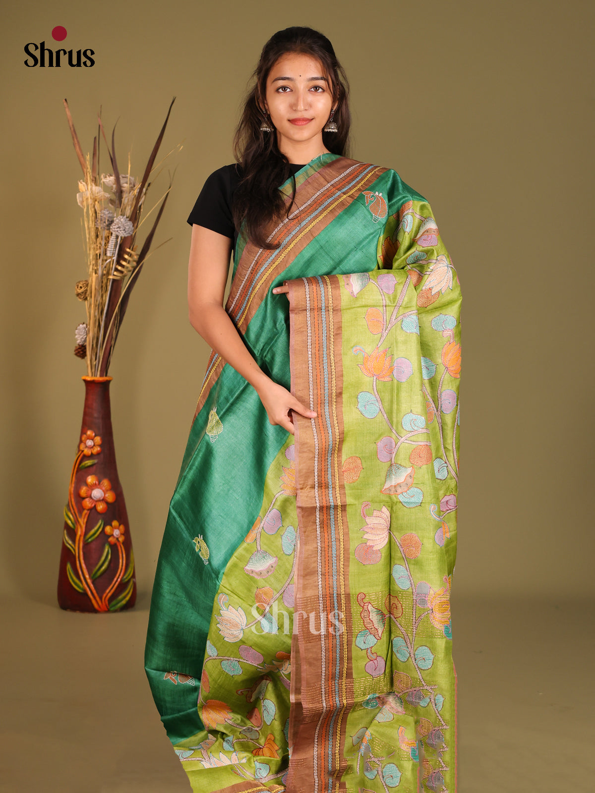 DHS11501 - Tussar Saree - Shop on Shrus.com