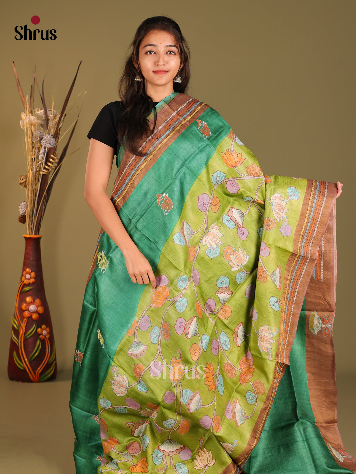 DHS11501 - Tussar Saree - Shop on Shrus.com