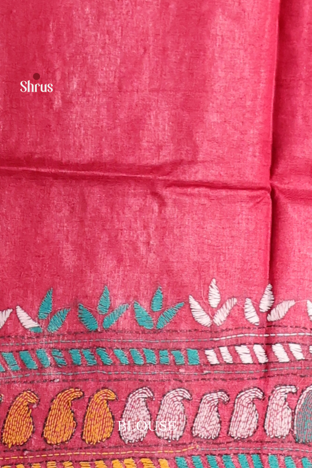 Red(Single Tone)- Tussar Saree - Shop on Shrus.com