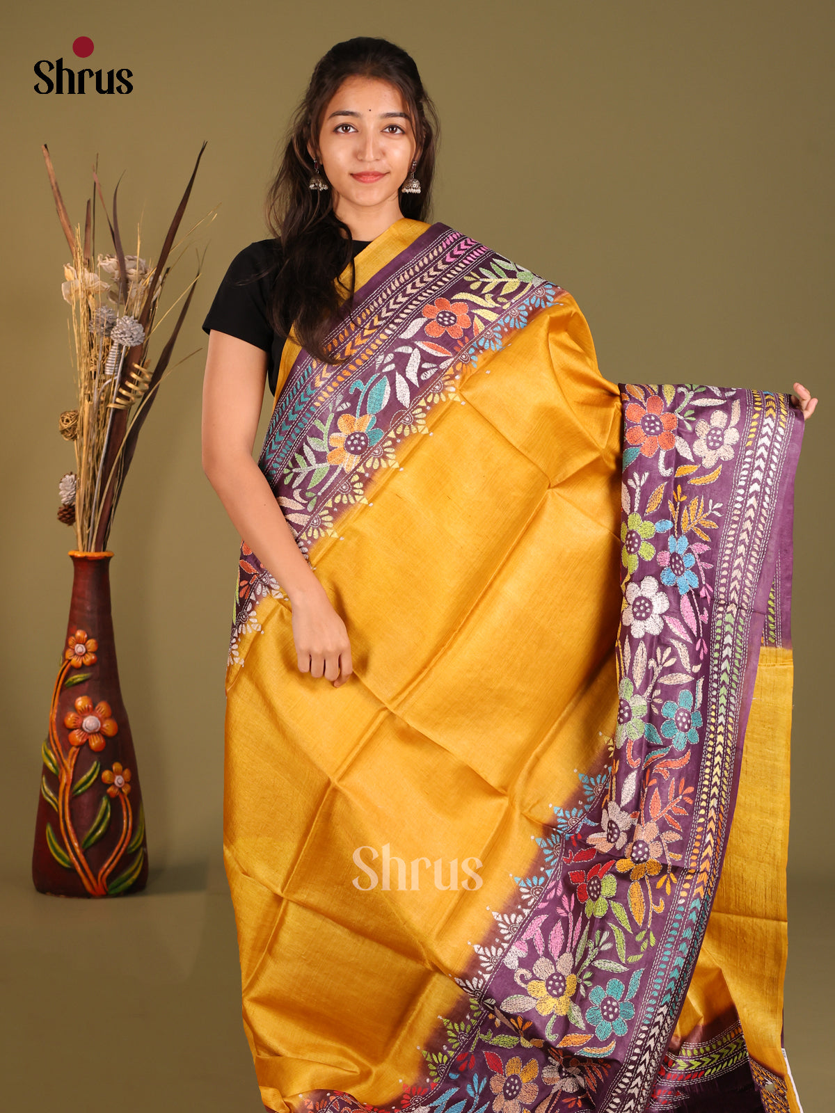 DHS11507 - Tussar Saree - Shop on Shrus.com