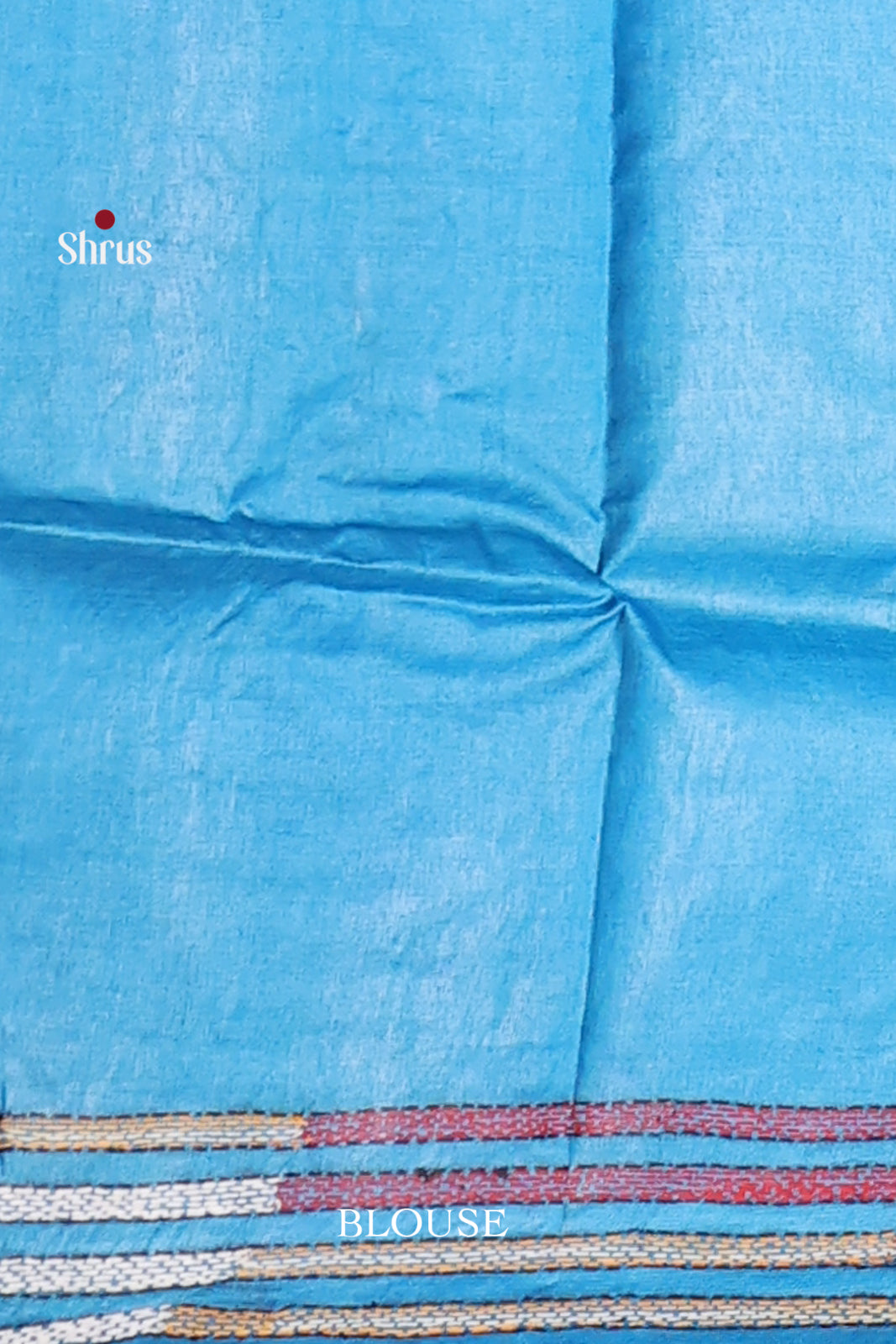 Serene Blue Saree in Tussar Silk Saree with City Motifs & Embroidery Detailing - Shop on Shrus.com