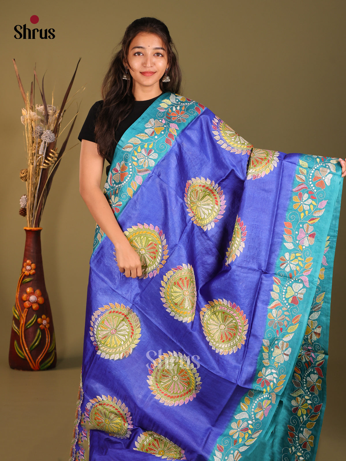 DHS11520 - Tussar Saree - Shop on Shrus.com