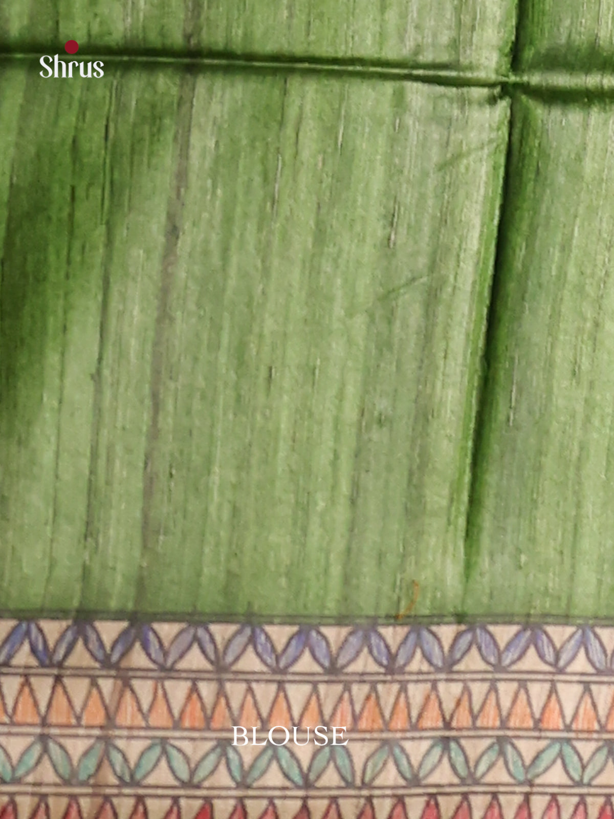 Earthy Green Hand-Painted Tussar Silk Saree - Shop on Shrus.com