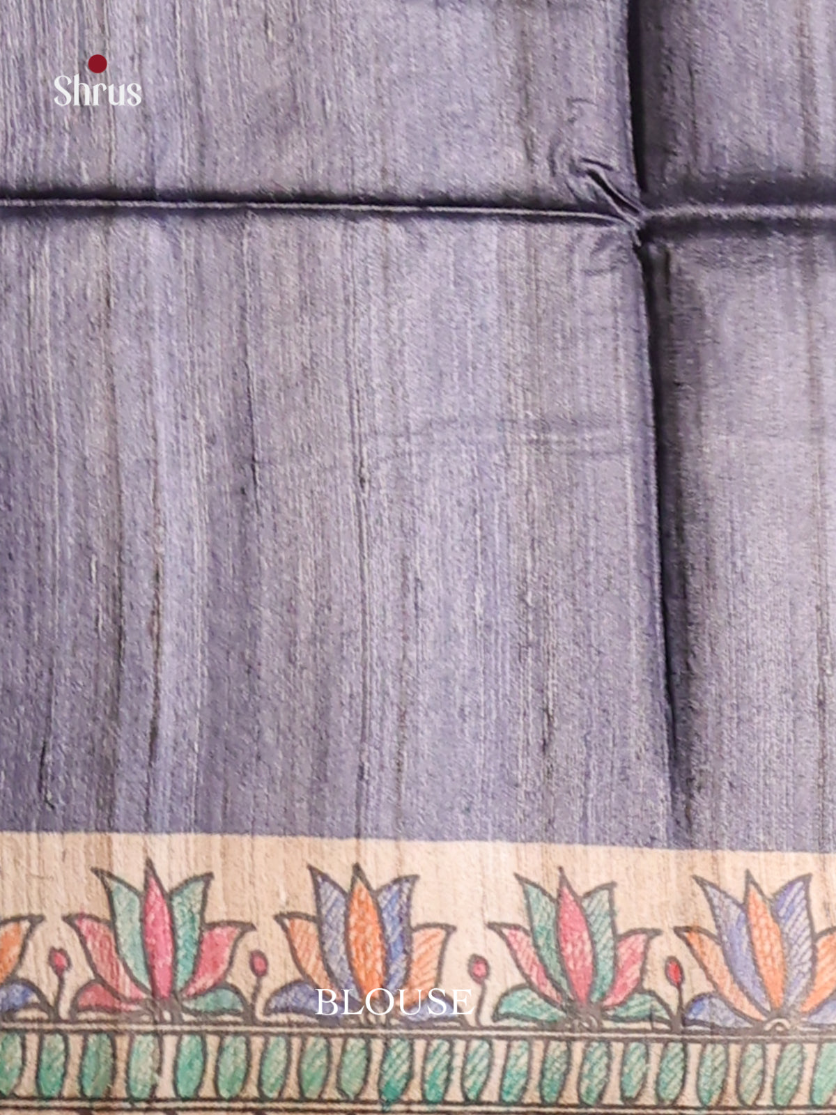 Stunning Violet Tussar Silk Saree Painted With Madhubani Art - Shop on Shrus.com