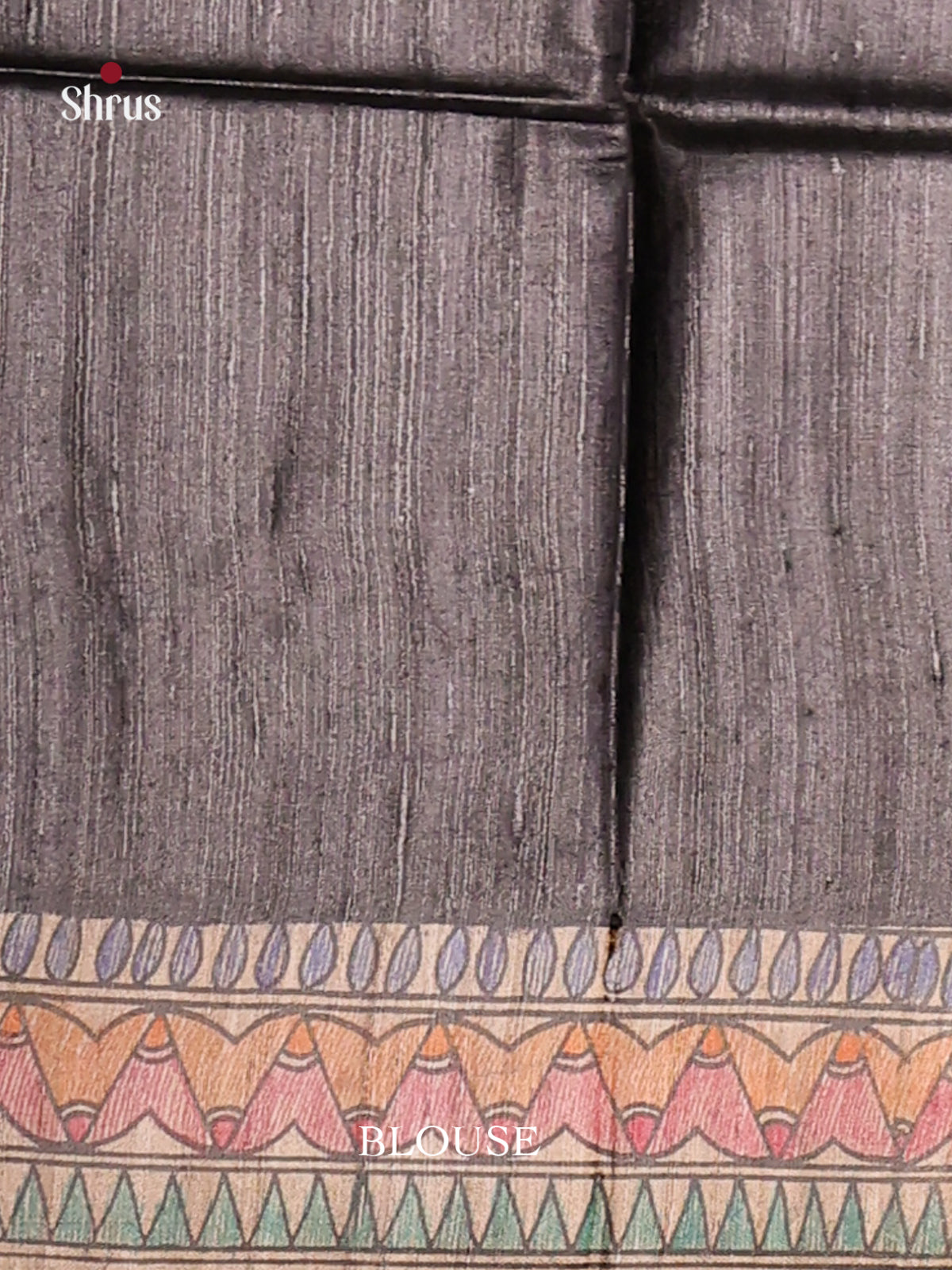 Stylish Black Tussar Silk Saree with Madhubani Pallu and Border - Shop on Shrus.com