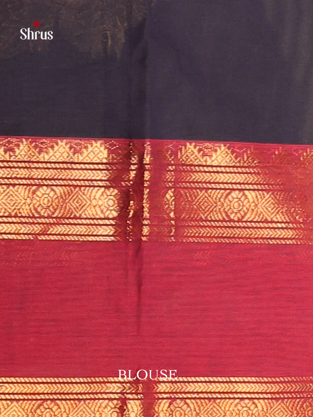 Navy Blue & Red - Chettinad Cotton Saree