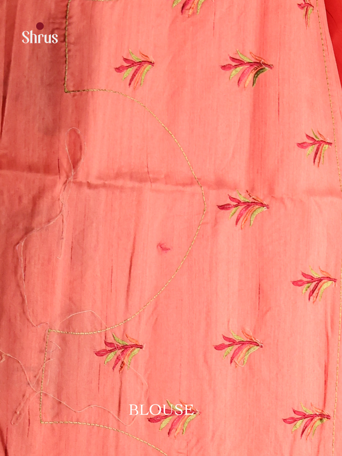 Peach - Semi Rawsilk Saree