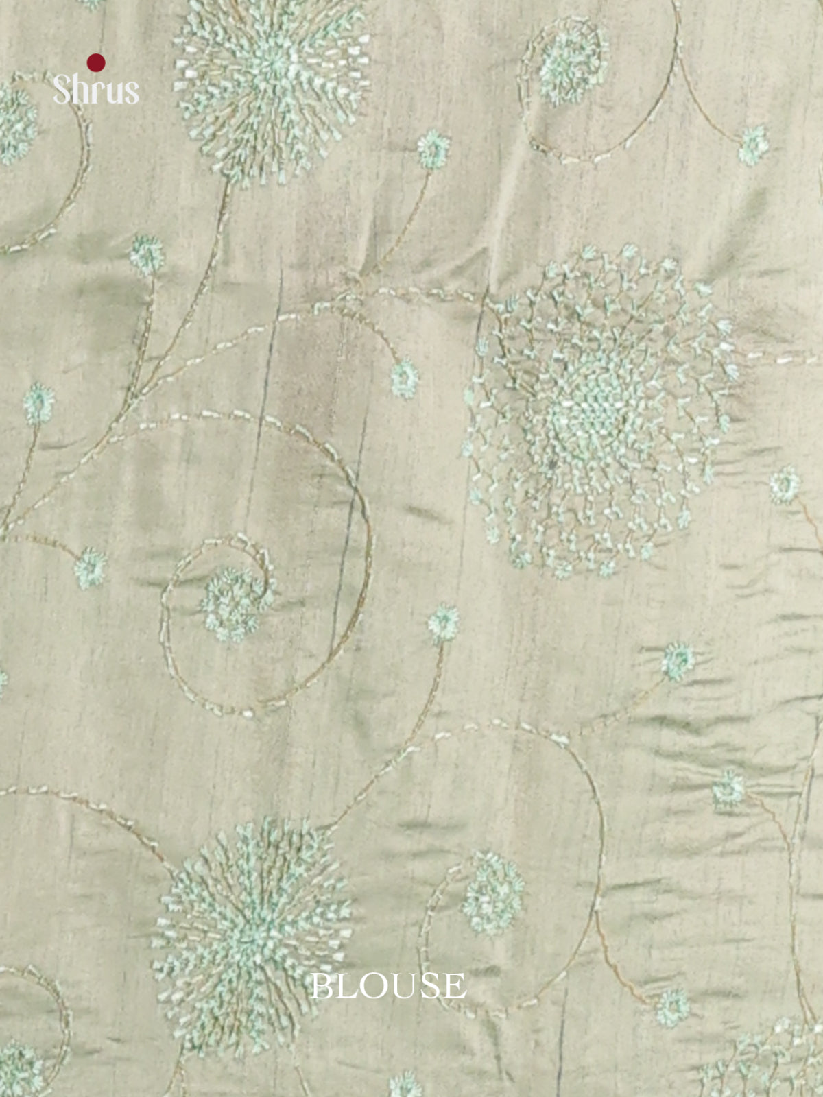 Mint Green - Semi Rawsilk Saree - Shop on Shrus.com