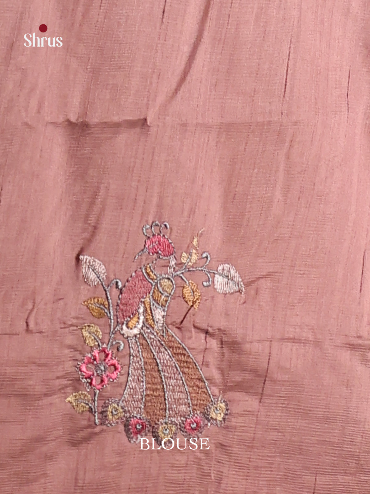 Brown - Semi Rawsilk Saree