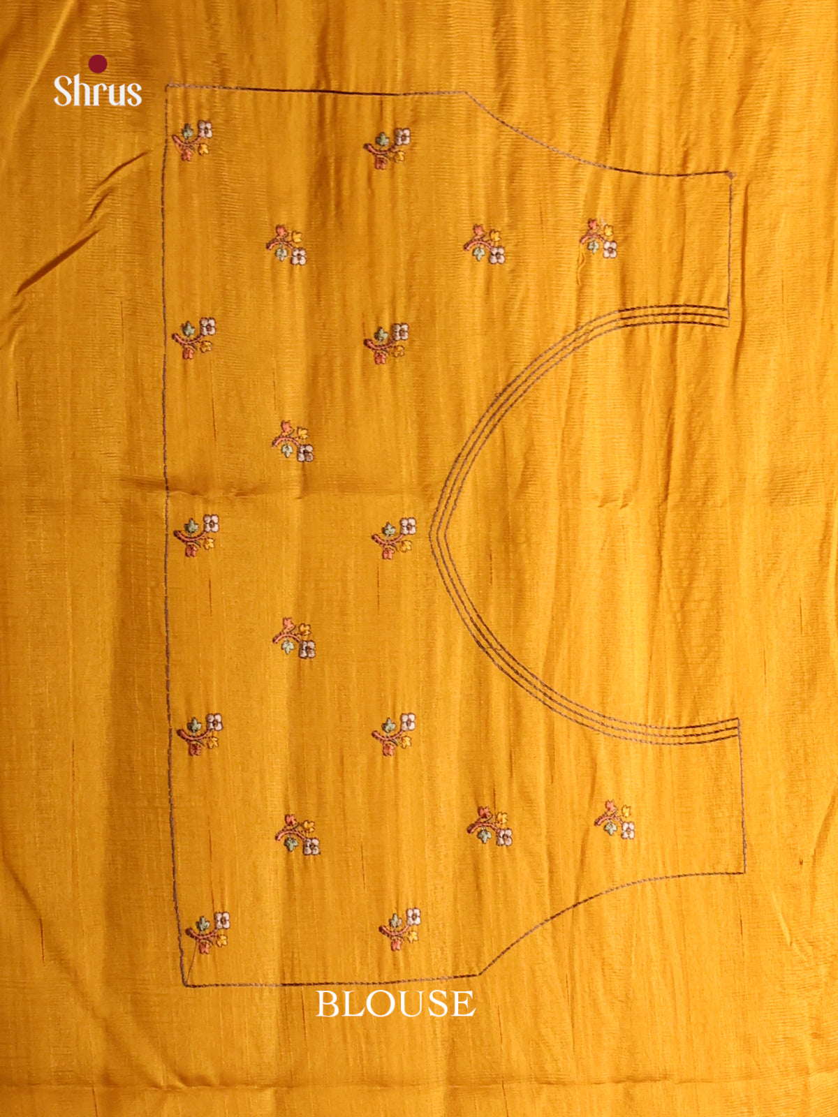 Mustard - Semi Rawsilk Saree - Shop on Shrus.com