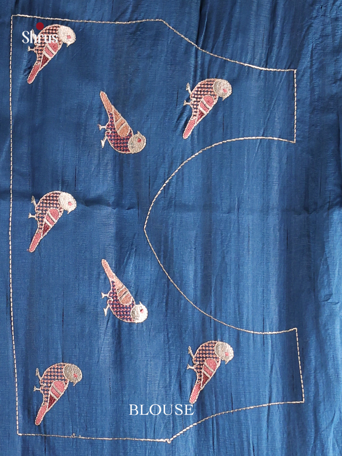 Blue- Semi Rawsilk Saree