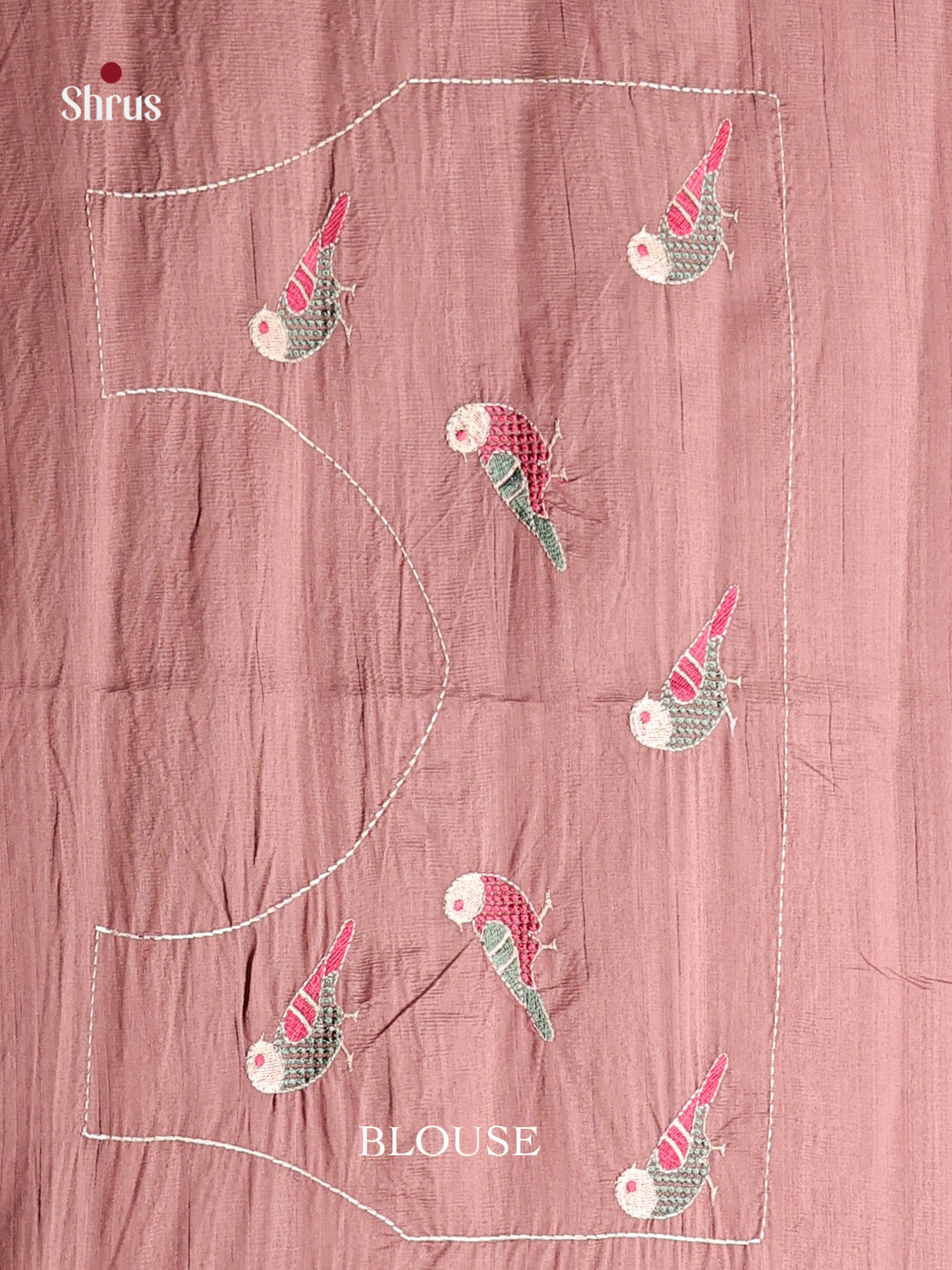 Dusty brown - Semi Rawsilk Saree - Shop on Shrus.com