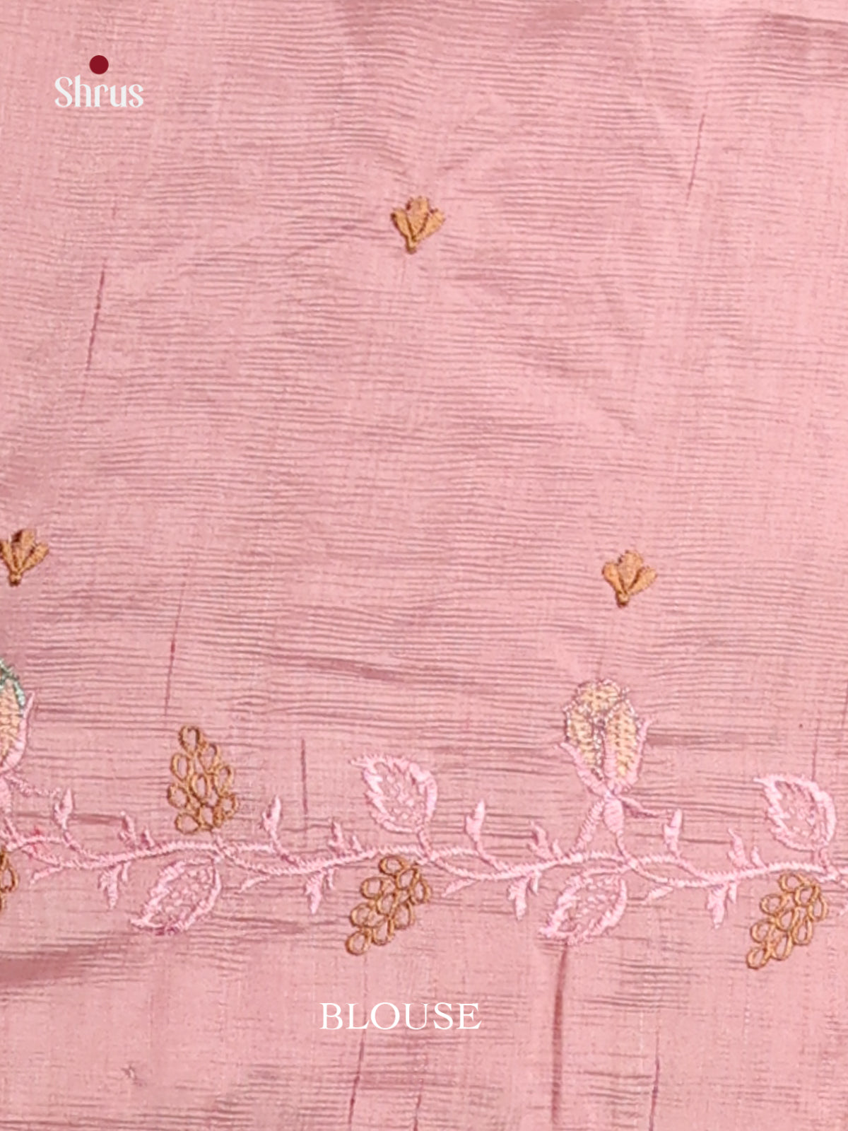 Pink - Semi Rawsilk Saree