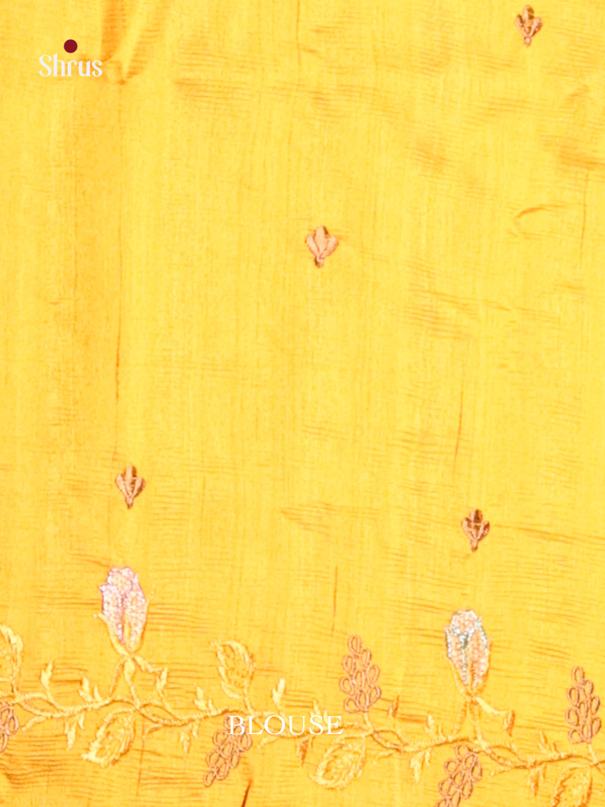 Yellow - Semi Rawsilk Saree - Shop on Shrus.com