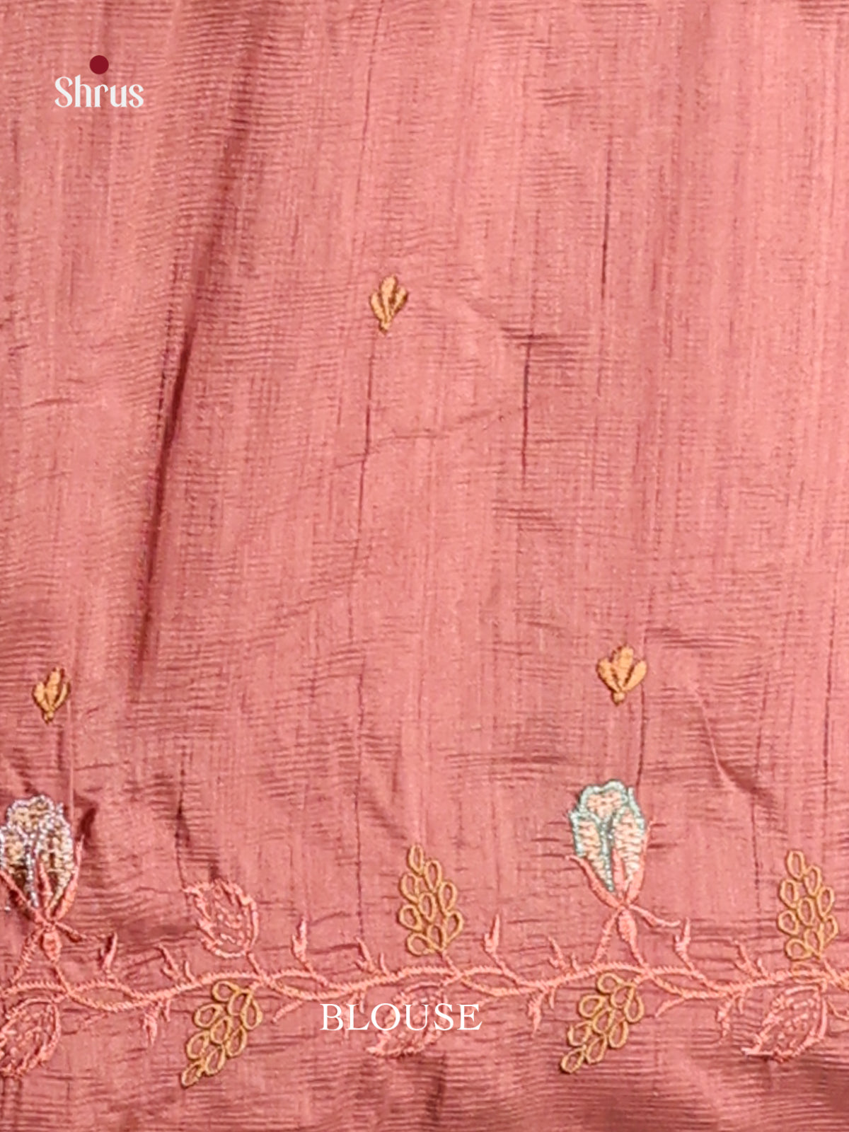 Dusty Brown - Semi Rawsilk Saree - Shop on Shrus.com