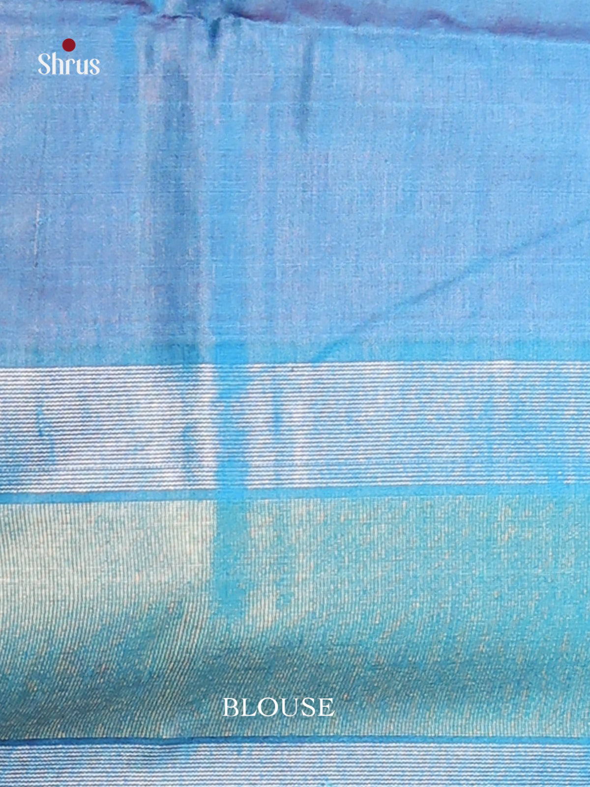 Pink & Blue Raw Silk Saree with temple border - Shop on Shrus.com