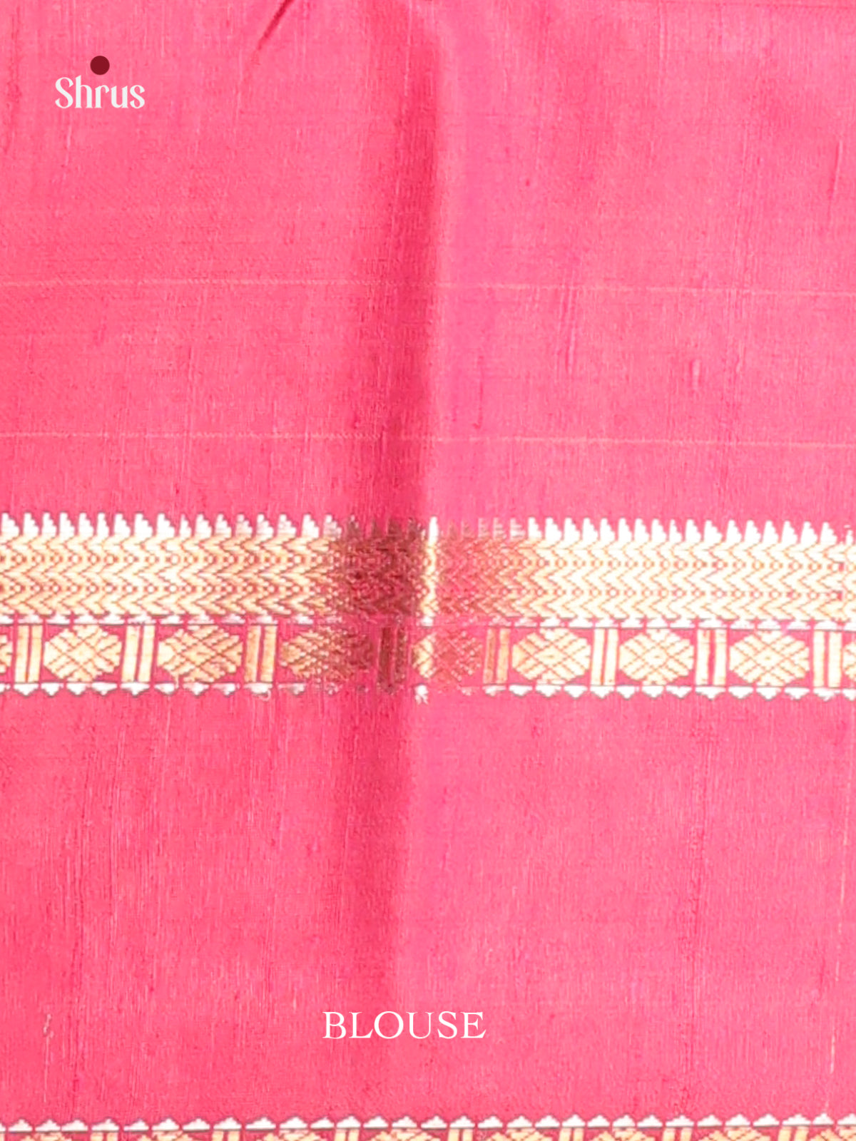 Cream & Pink Raw Silk Saree with zari checks & Rettaipet zari border - Shop on Shrus.com