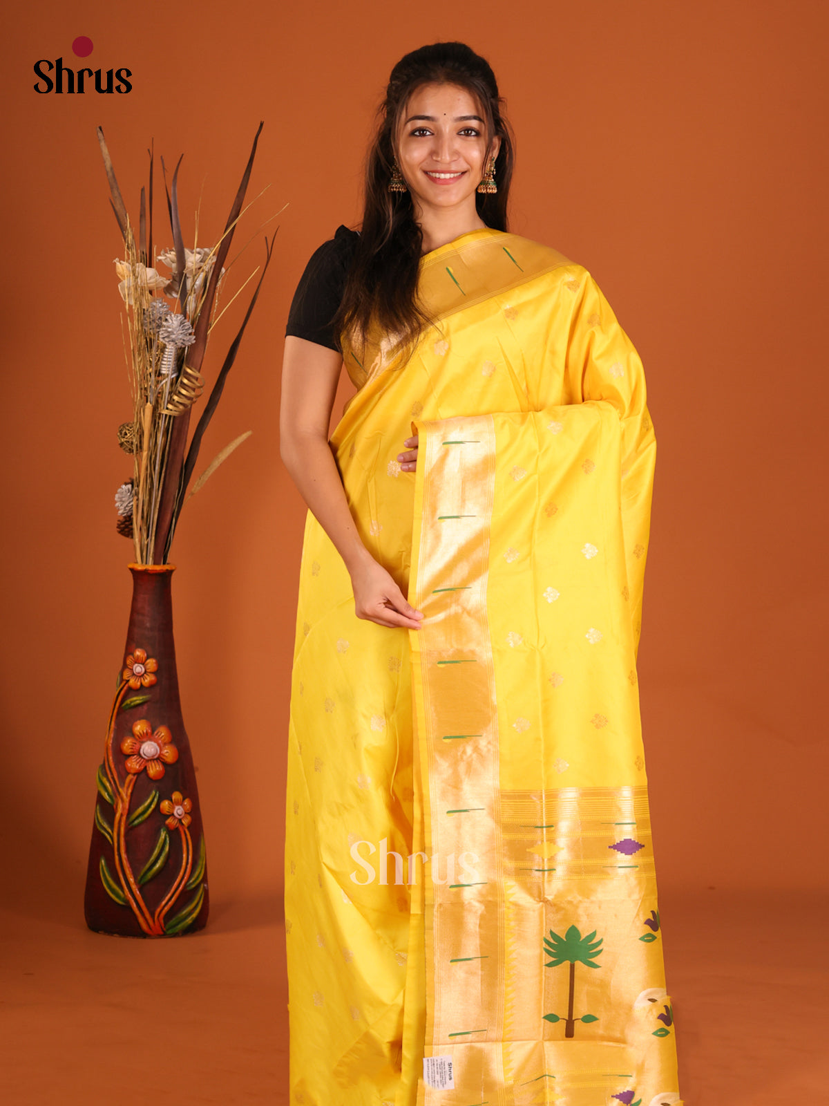 DHS12223 - Semi Paithani Saree - Shop on Shrus.com
