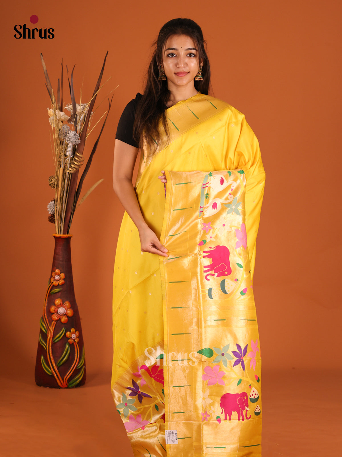 DHS12228 - Semi Paithani Saree - Shop on Shrus.com