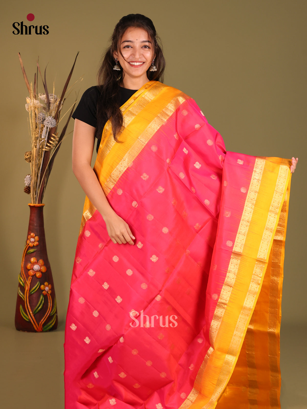DHS12253-Soft Silk Saree - Shop on Shrus.com