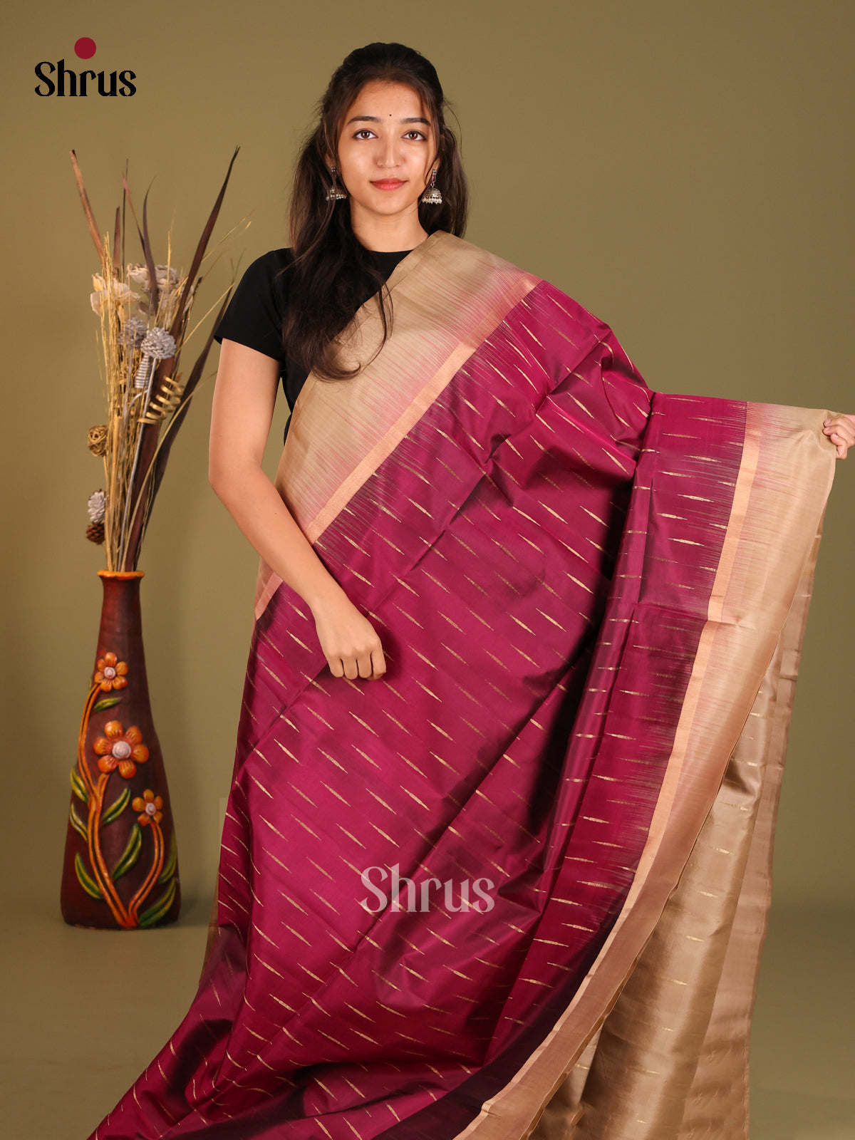 DHS12264-Soft Silk Saree - Shop on Shrus.com