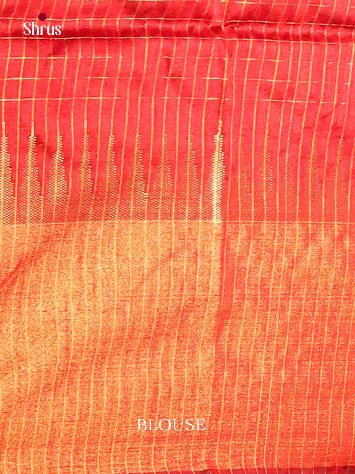 Brown & Red - Semi Rawsilk Saree