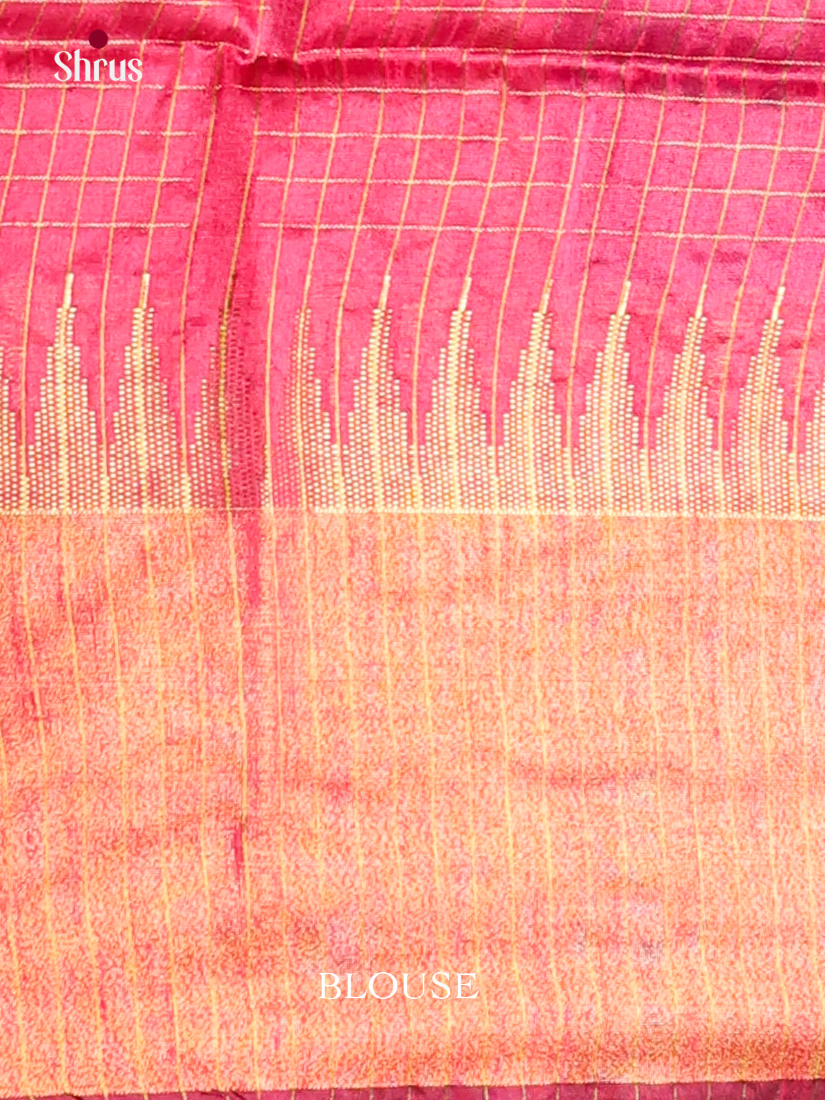 Blue & Maroon - Semi Rawsilk Saree