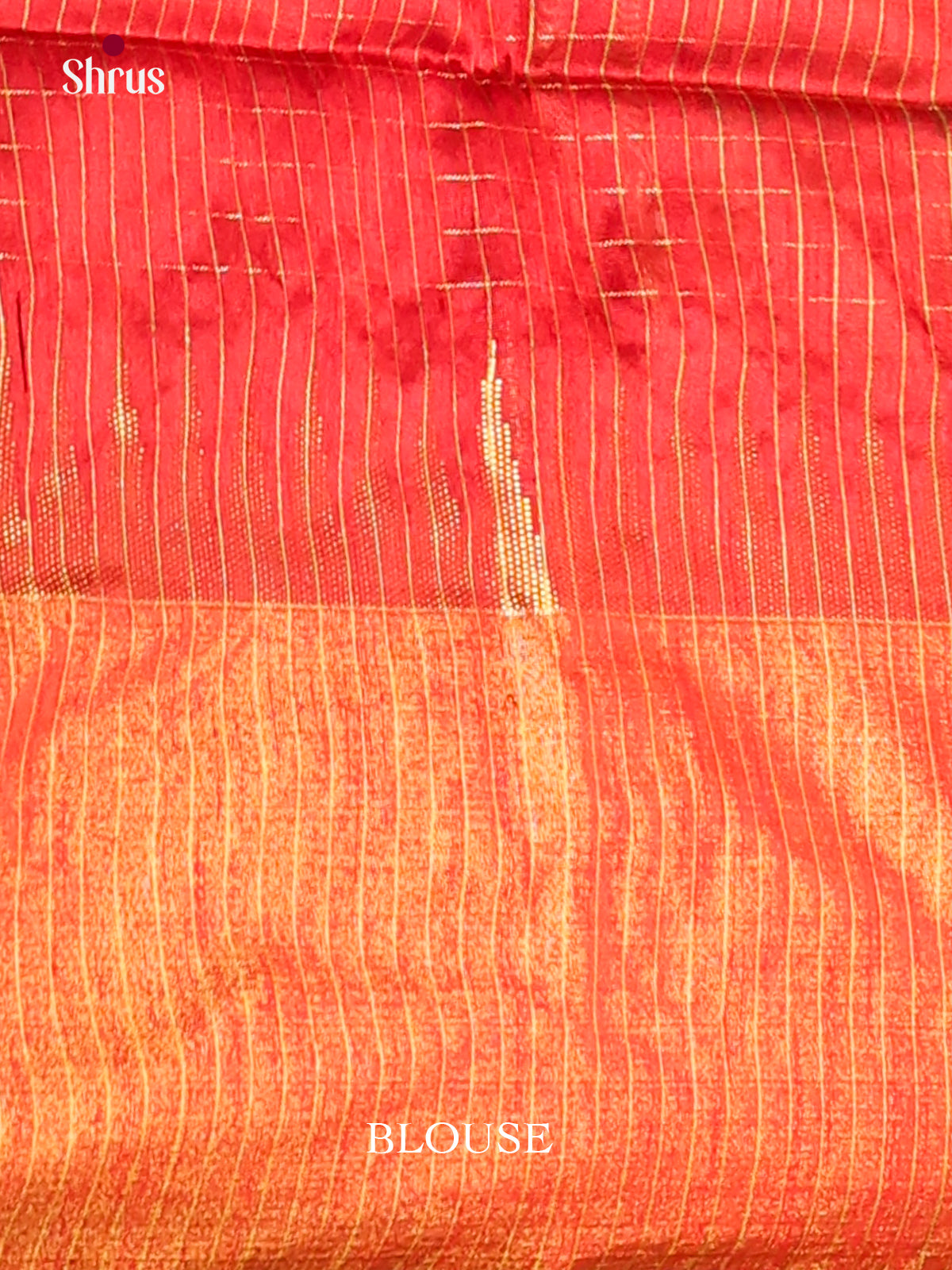 Green & Red - Semi Rawsilk Saree - Shop on Shrus.com