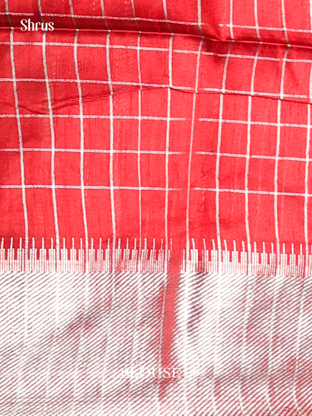 Brown & Red - Semi Rawsilk Saree