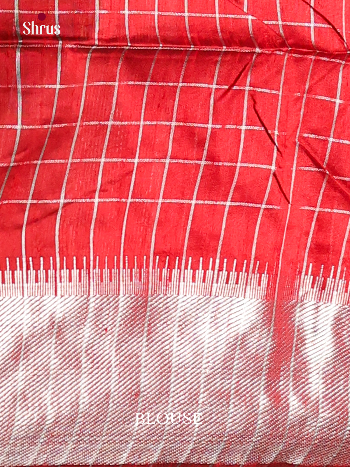 Green & Red- Semi Rawsilk Saree - Shop on Shrus.com