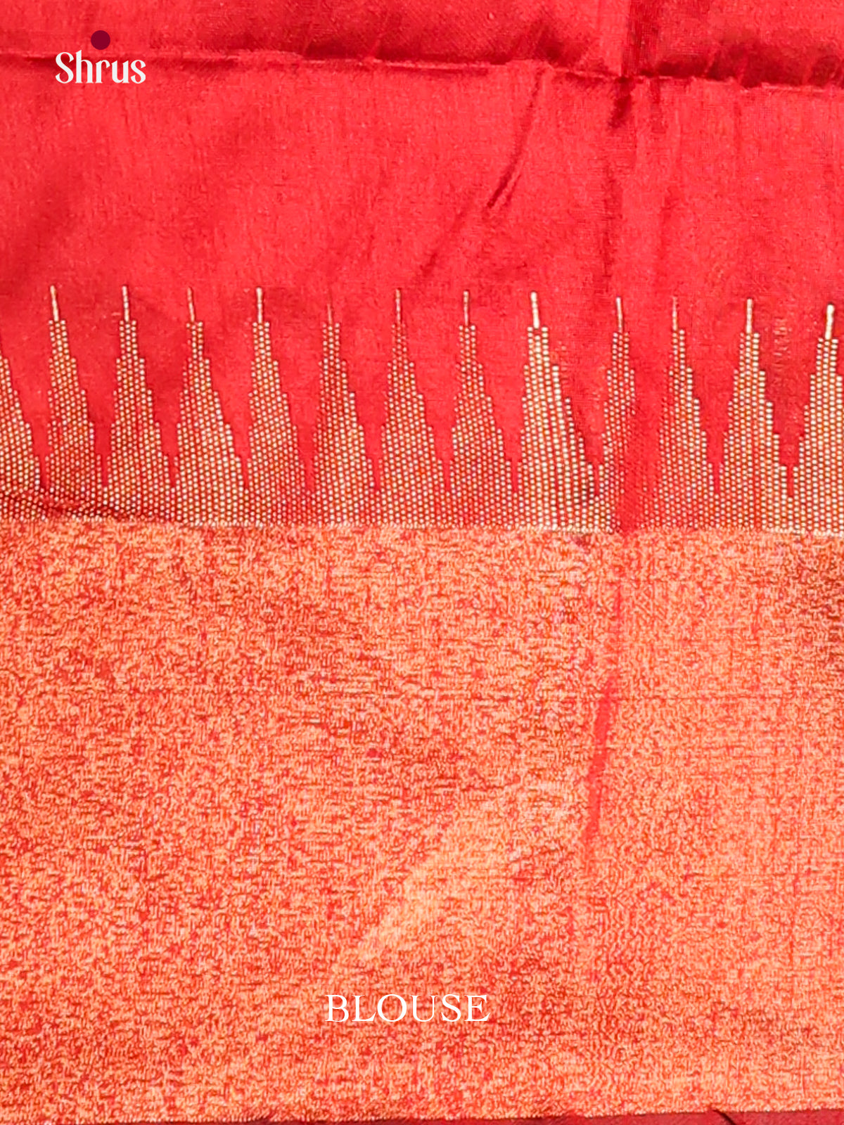 Grey & Red - Semi Rawsilk Saree - Shop on Shrus.com