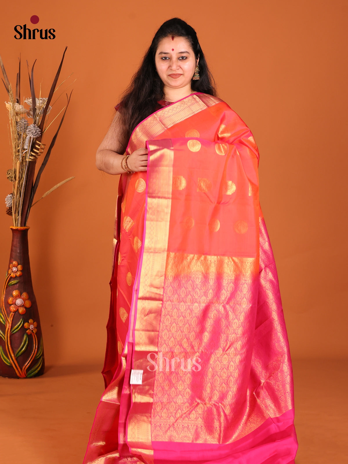 DHS13075 - Kanchipuram-halfpure Saree - Shop on Shrus.com