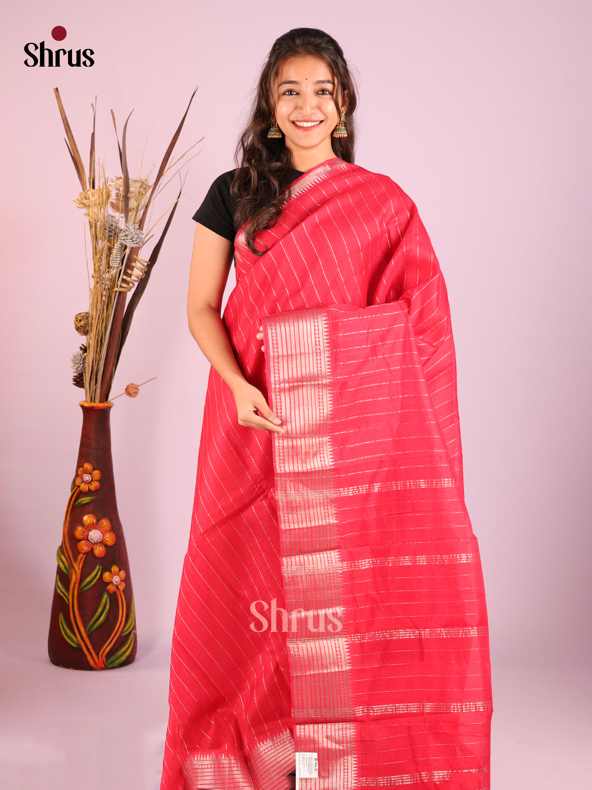 DHS13077 - Mangalagiri silkcotton Saree - Shop on Shrus.com