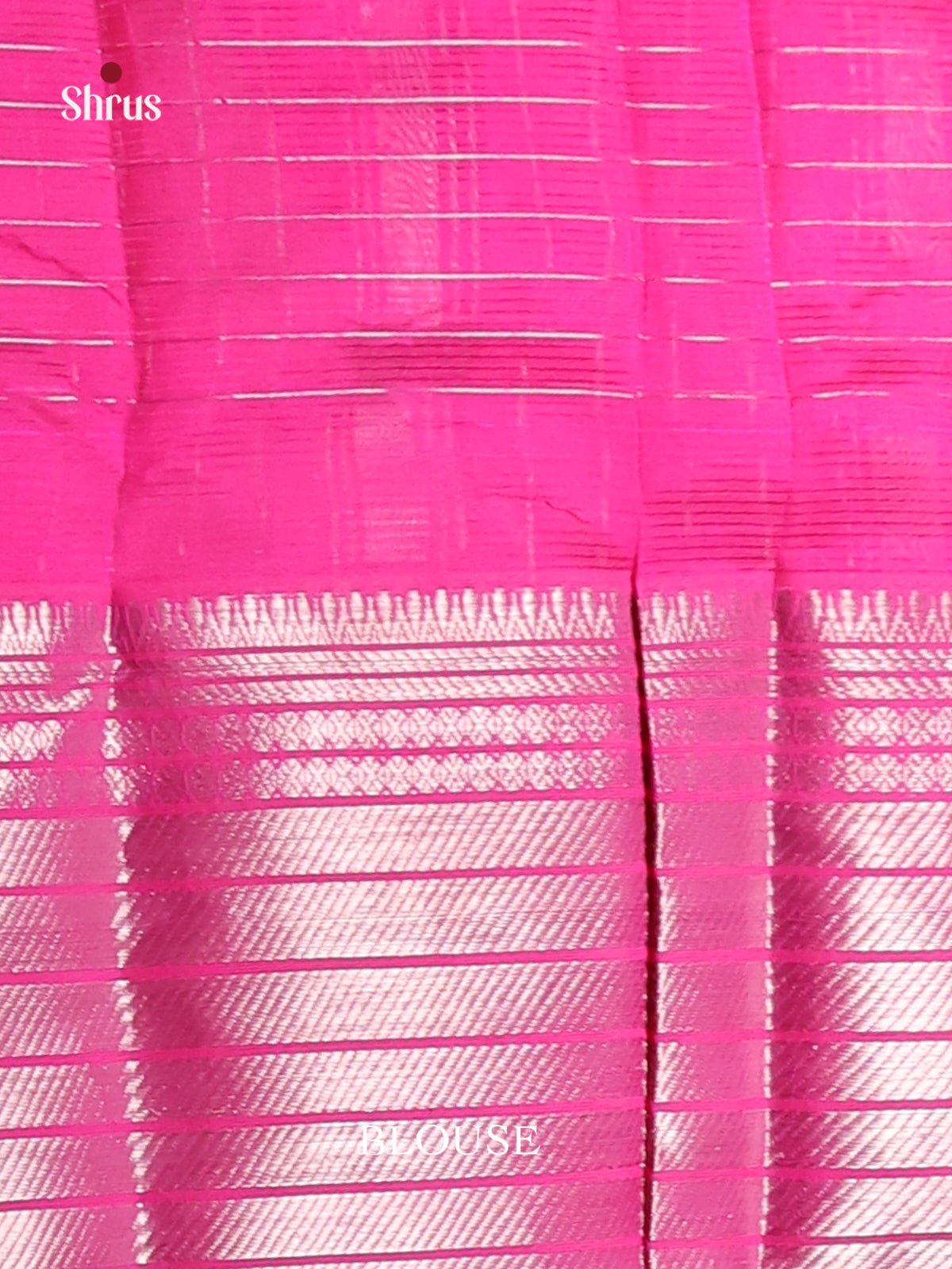 Pink(Single Tone) Mangalagiri silkcotton Saree with zari checks - Shop on Shrus.com