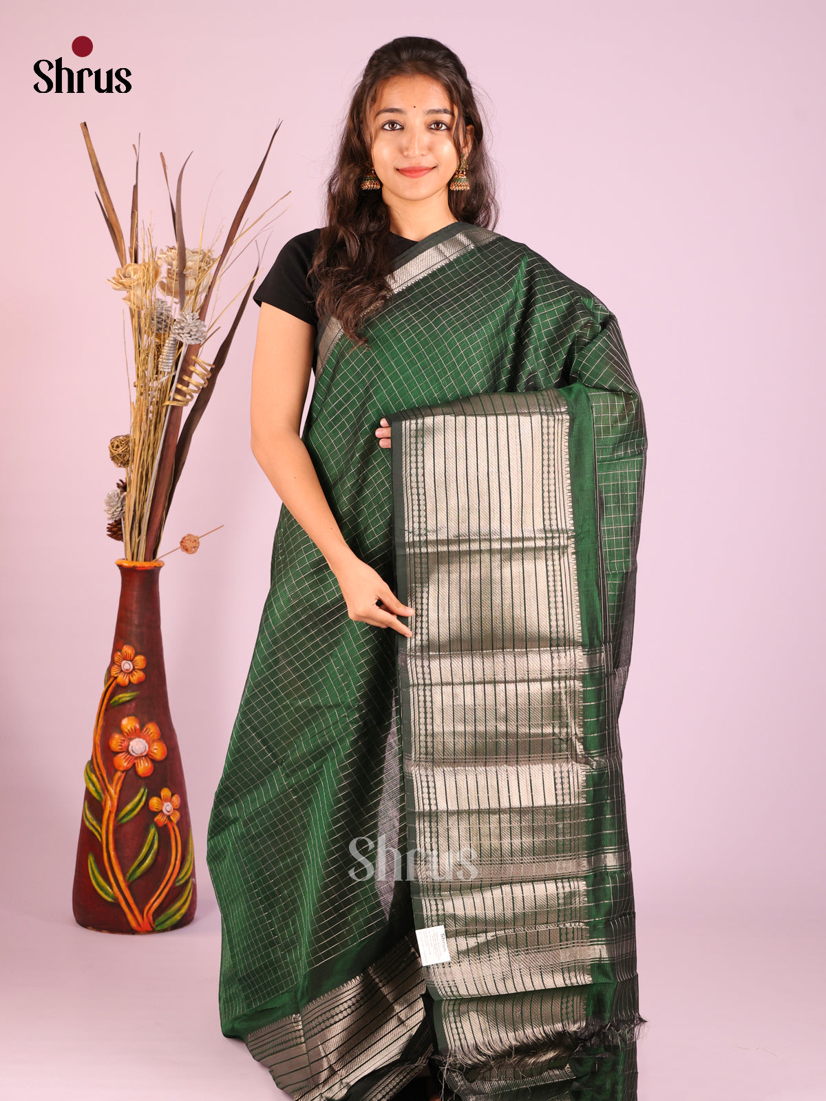 DHS13092 - Mangalagiri silkcotton Saree - Shop on Shrus.com