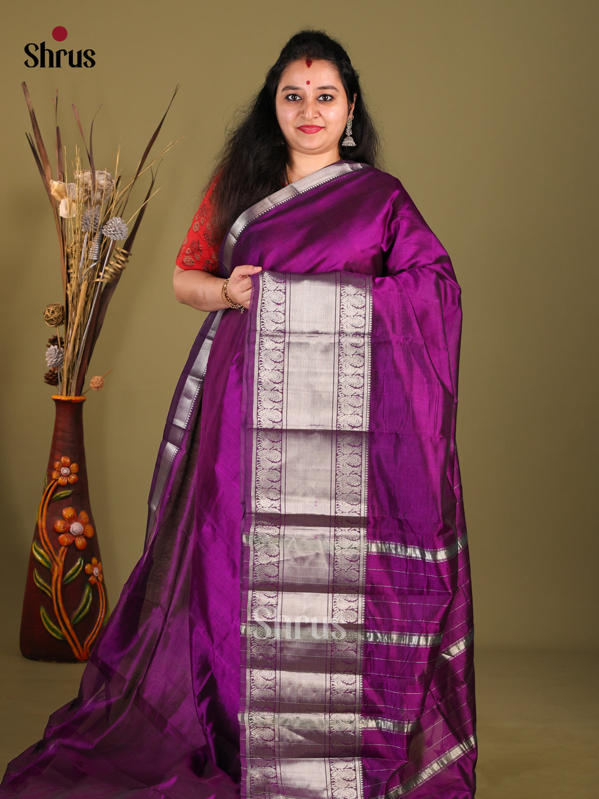 Vadamalli(single Tone) - Mangalagiri silkcotton Saree - Shop on Shrus.com