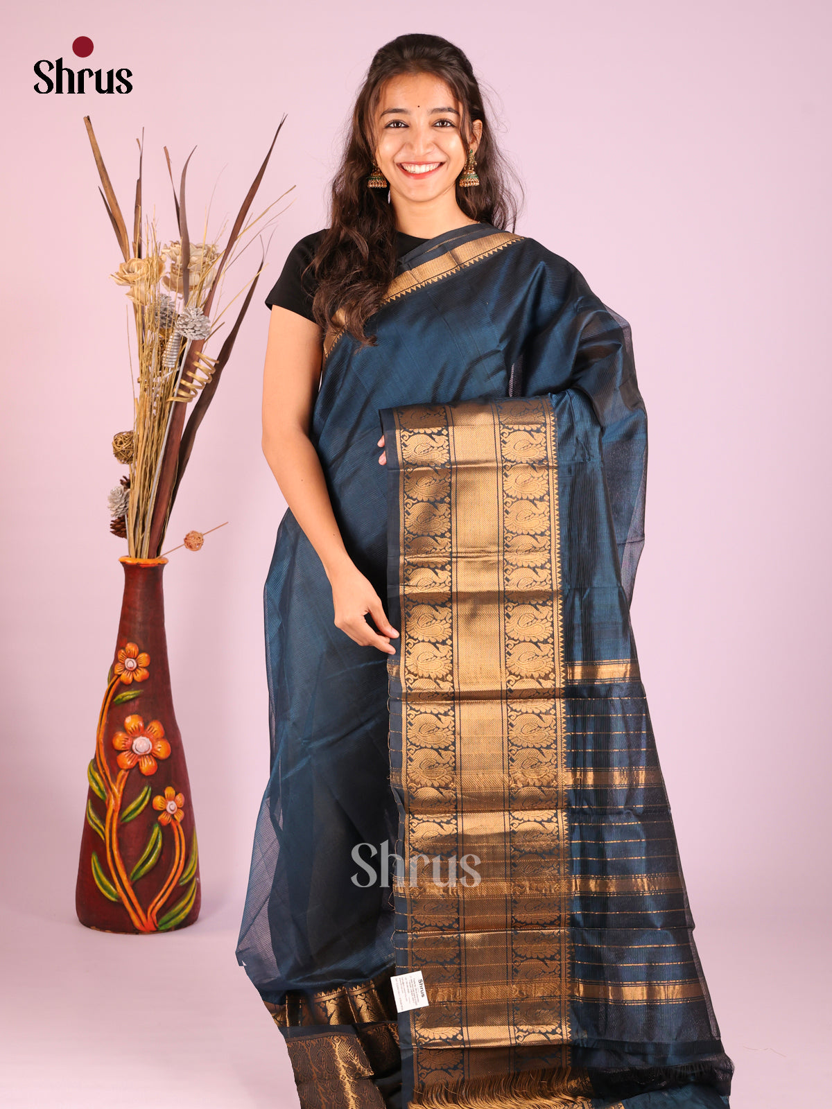Blue(SIngle Tone)- Mangalagiri silkcotton Saree