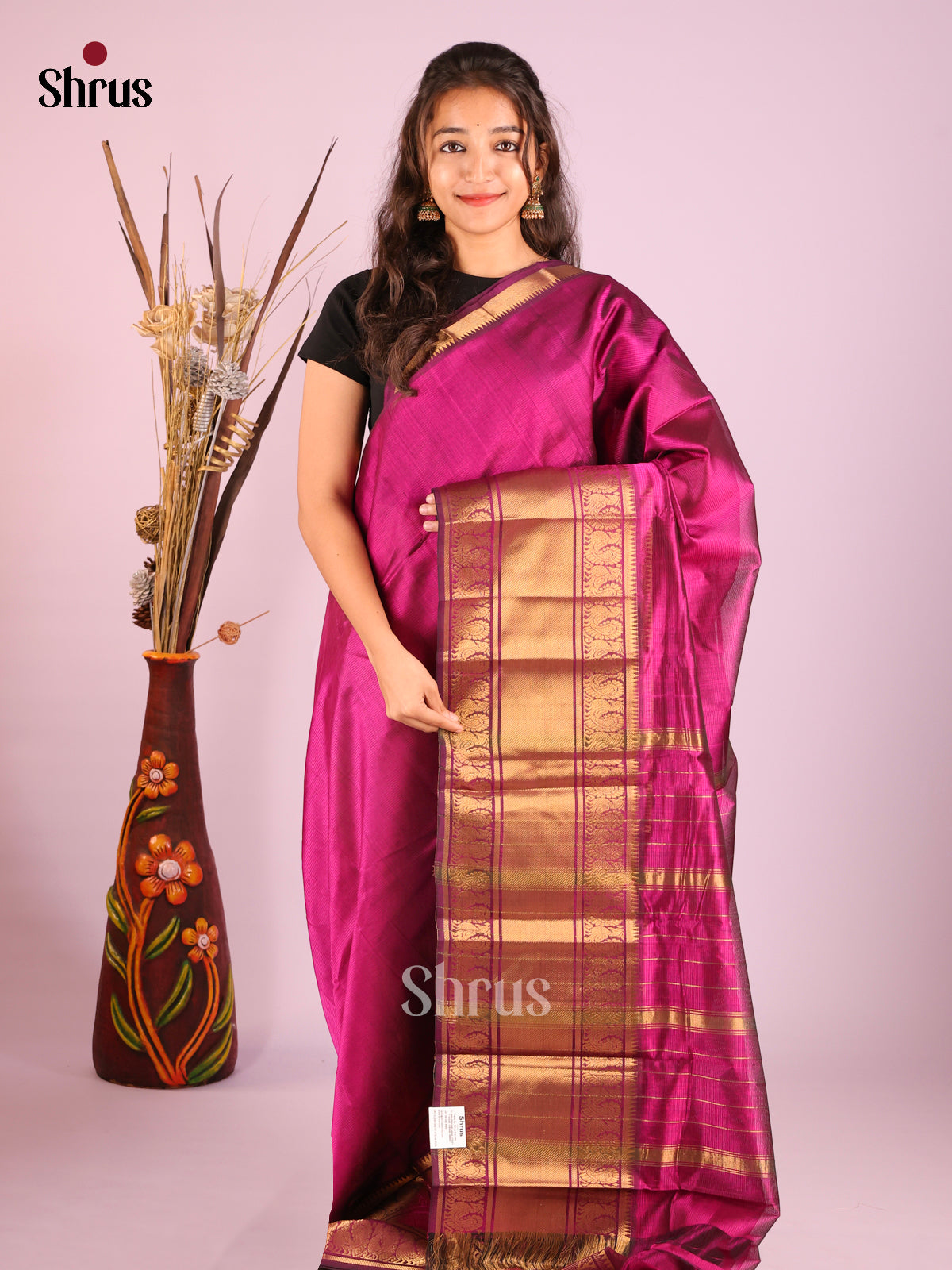 DHS13099 - Mangalagiri silkcotton Saree - Shop on Shrus.com