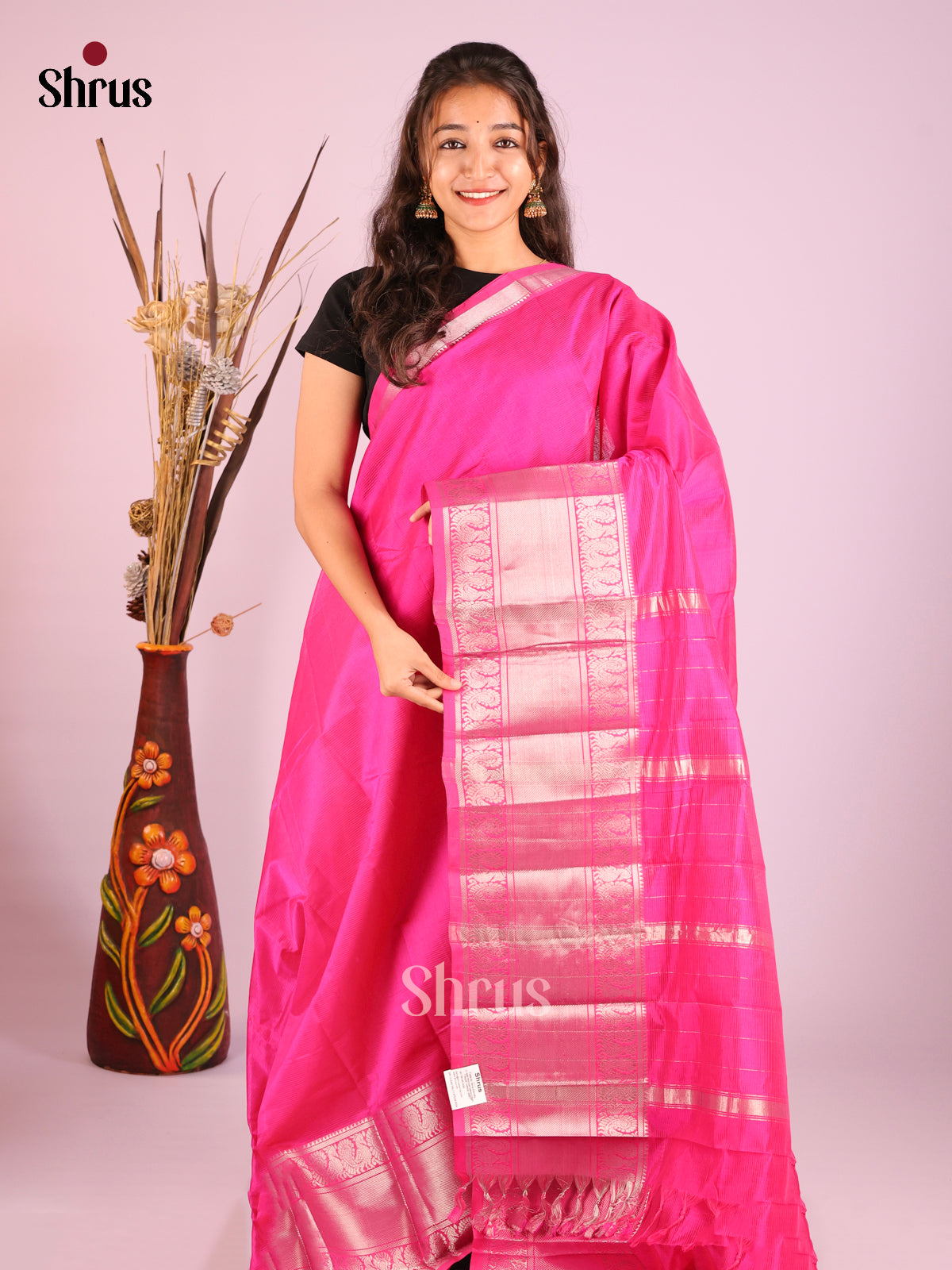 DHS13101 - Mangalagiri silkcotton Saree - Shop on Shrus.com
