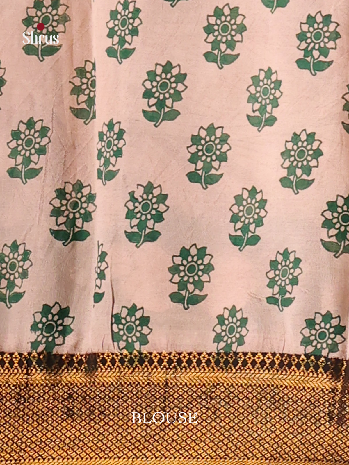Cream & Green - chennur-kalamkari Saree