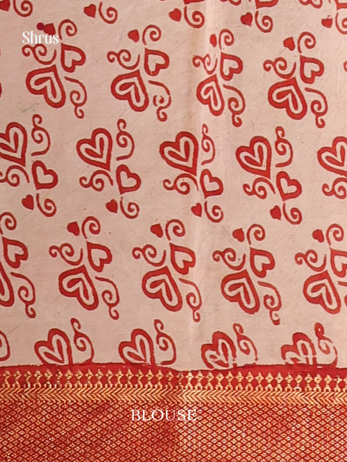 Cream & Red- chennur-kalamkari Saree