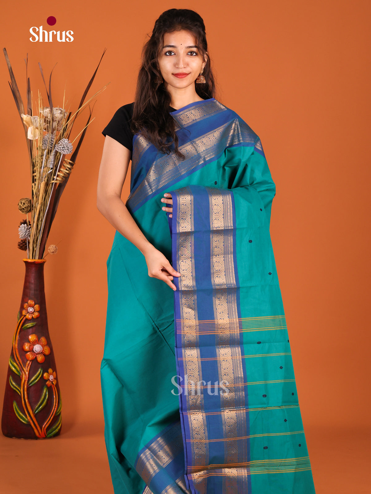 Peacock Blue & Blue -Chettinad Cotton
