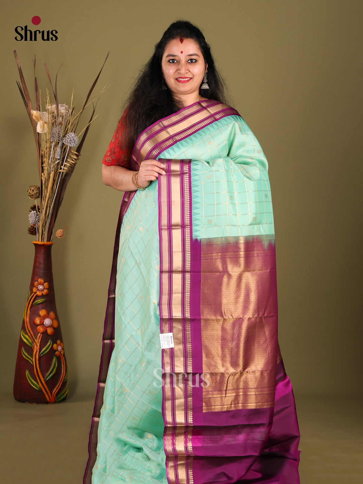 DHS14058-Kanchipuram-halfpure - Shop on Shrus.com