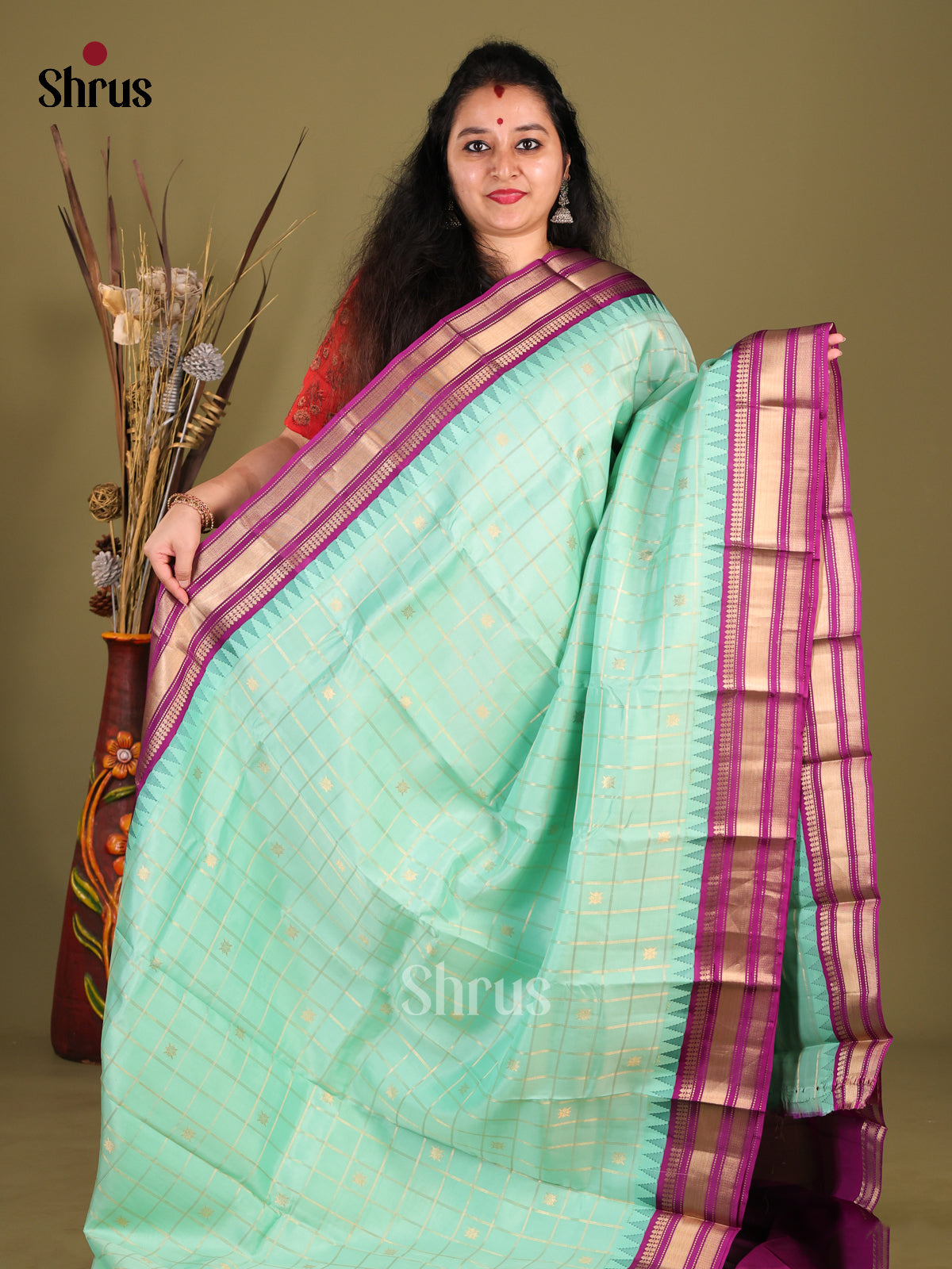 DHS14058-Kanchipuram-halfpure - Shop on Shrus.com