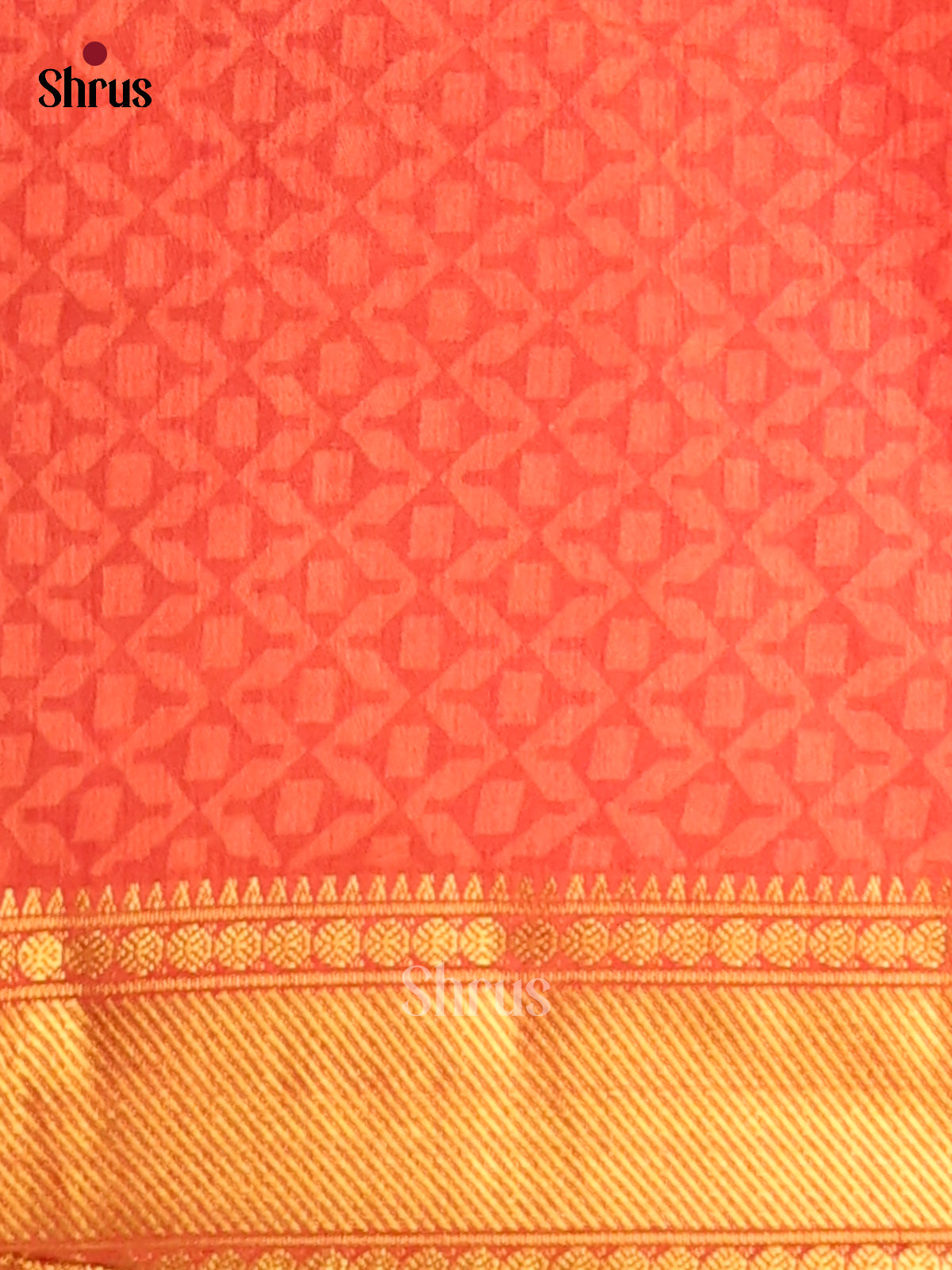 Mustard & Orange- Semi Patola Saree -1