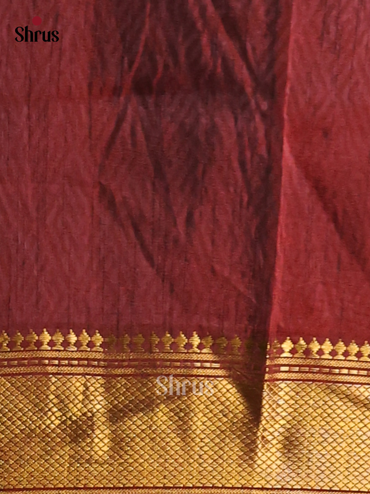 Red & Maroon - Semi Patola Saree -1