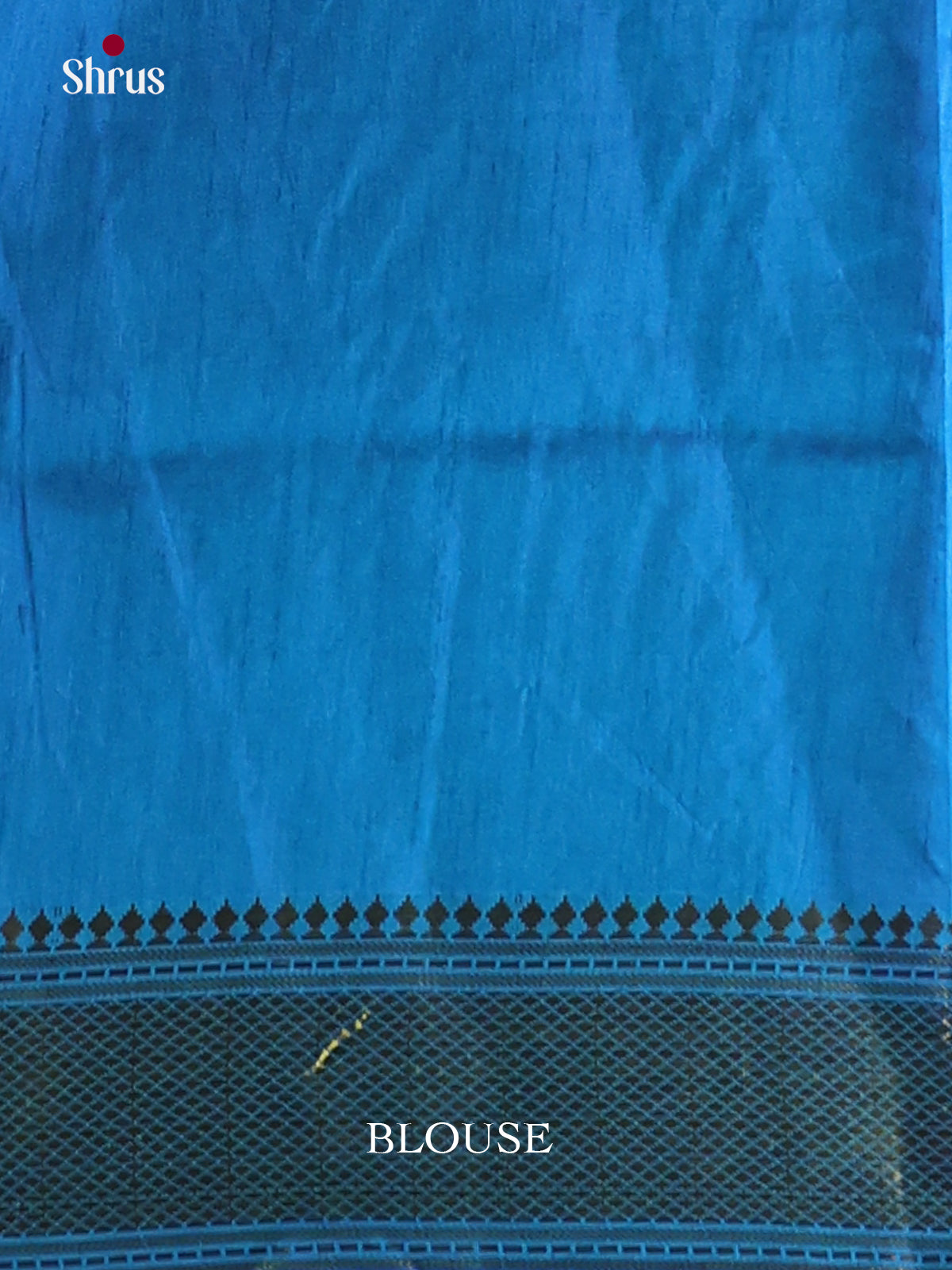 blue with pink and zari semi patola saree -1