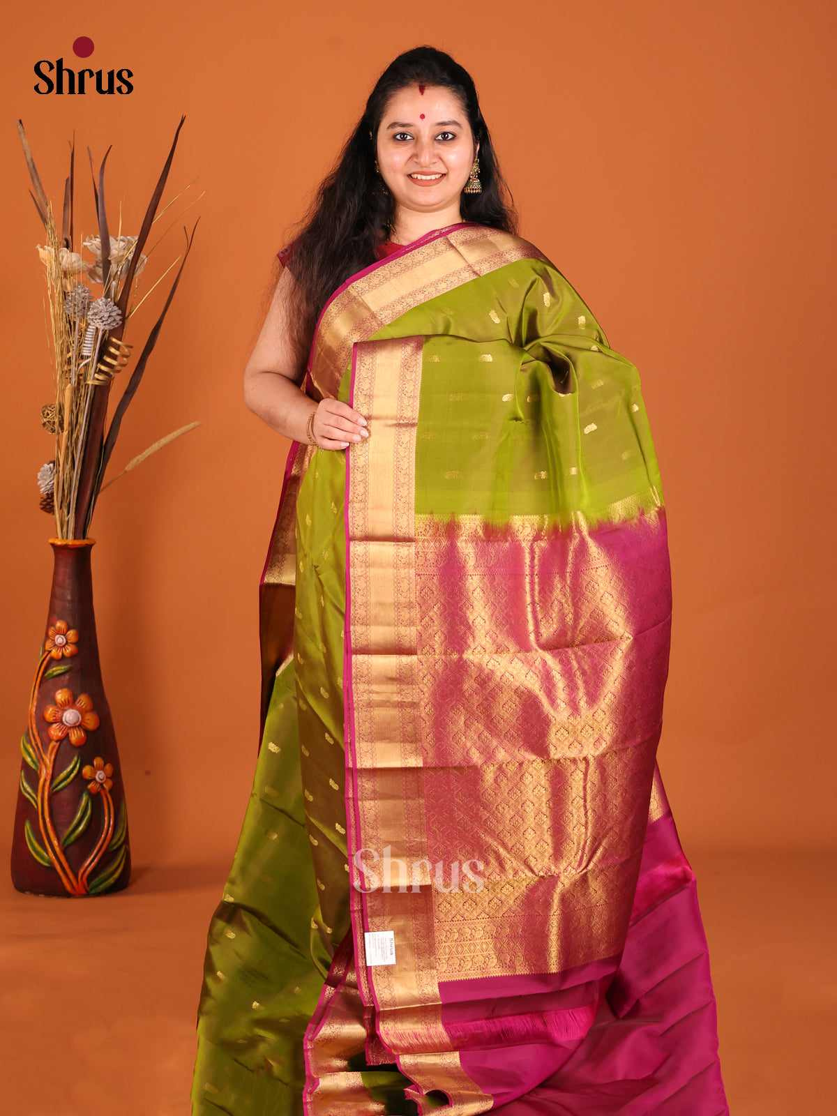 DHS16108 - Kanchipuram-halfpure Saree - Shop on Shrus.com