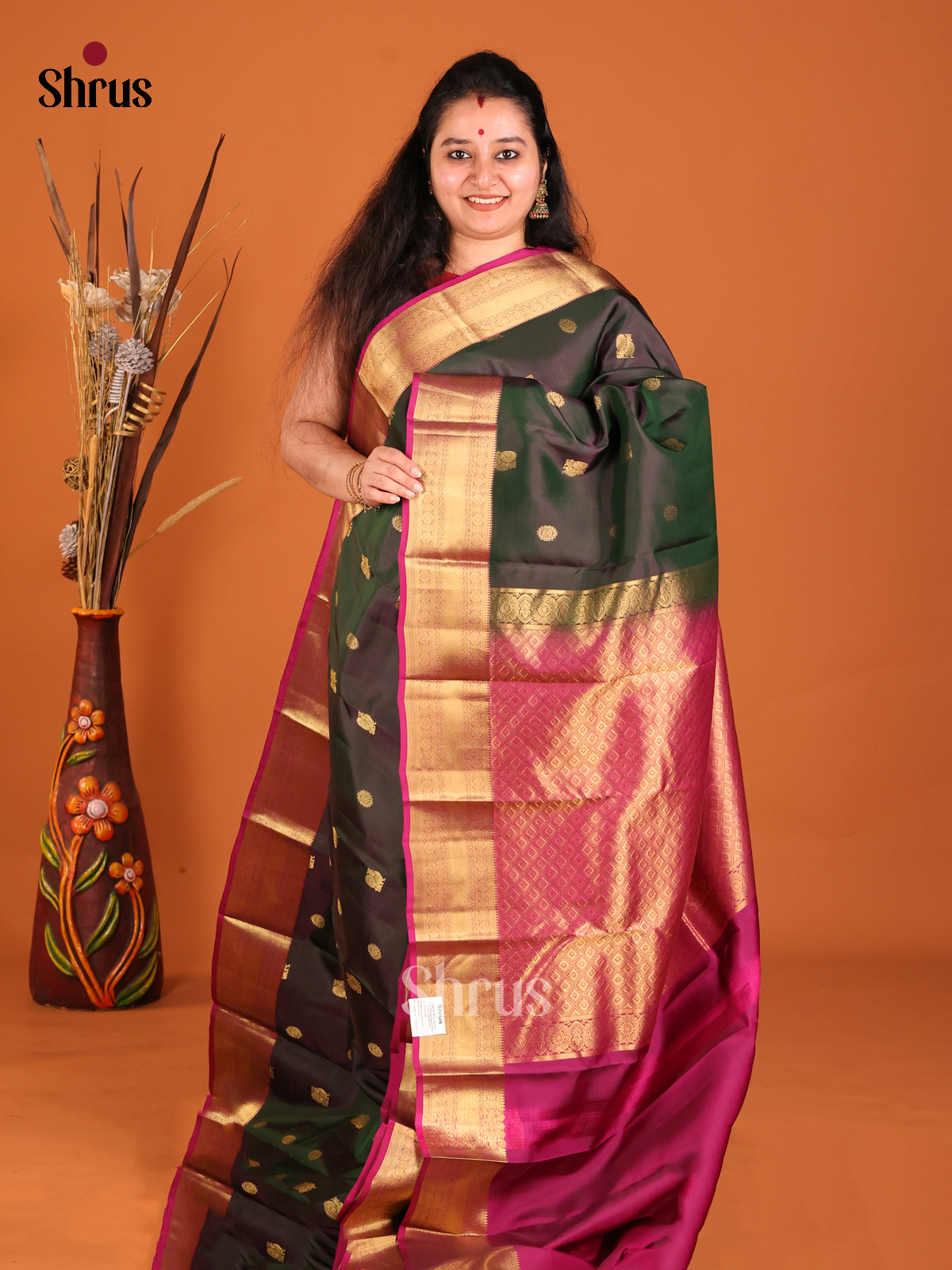 DHS16110 - Kanchipuram-halfpure Saree - Shop on Shrus.com