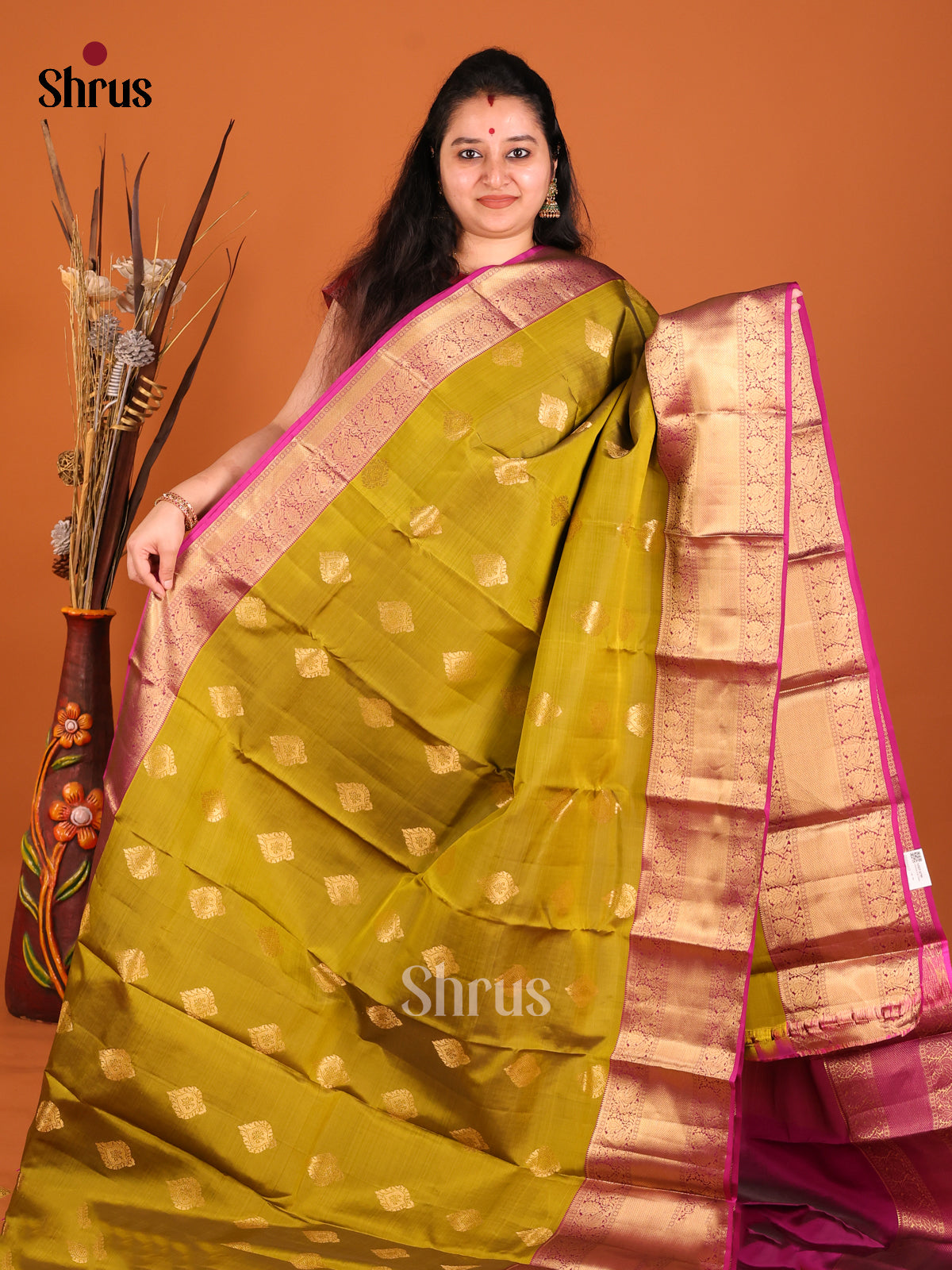 DHS16117 - Kanchipuram-halfpure Saree - Shop on Shrus.com